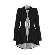 Metallic Black Flared Collar Jacket | Luxury Women's Wear – Layo G.