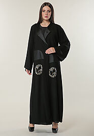 Black Abaya with Spherical Handwork | 21st Avenue