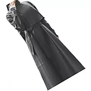 Womens Designer Real Lambskin Black Long Leather Trench Coat