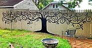 Paint sprayed garden fence