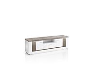 Bella 170cm White Gloss And Warm Grey TV Stand