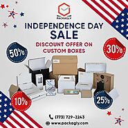 Get Independence Discount Offer on Custom Packaging Boxes and Custom Printing Services at Packagly