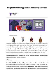 Purple Elephant Apparel – Embroidery Services by Purple Elephant - Issuu