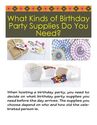 What Kinds Of Birthday Party Supplies Do You Need