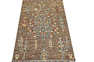 Buy 4x6 Tribal Rugs Brown / Lt. Blue Fine Hand Knotted Wool Area Rug - MR025308 | Monarch Rugs