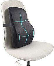 Sleepsia Lumbar Support Pillow for Office Chair, Car - 100% Memory Foam Car Pillow for Back Support - Gaming, Compute...