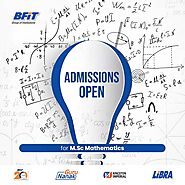 Admission opens for M.Sc Mathematics at BFiT college Dehradun