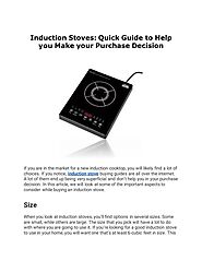 Induction Stoves: Quick Guide to Help you Make your Purchase Decision by Shivangi - Issuu