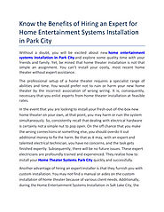Benefits of Hiring an Expert for Home Entertainment System by Sounds... - Flipsnack
