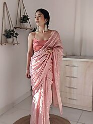 Pink Strap Blouse Designs for Saree