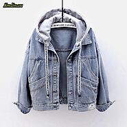 Street Wear Hooded Denim Jacket |ShoppySanta