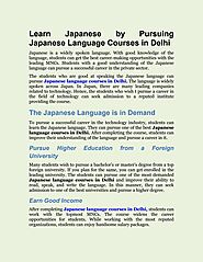 Learn Japanese by Pursuing Japanese Language Courses in Delhi by new delhi