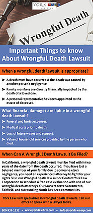 Important Things to Know About Wrongful Death Lawsuit - Wrongful Death Attorneys Northern California from York Law Fi...