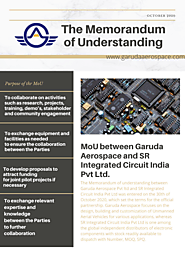 MoU between Garuda Aerospace and SR Integrated Circuit India Pvt Ltd.