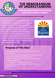 MoU between Agni College of technology and Arizona Board of Regents