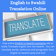 English to Swahili Translation Online