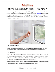 How to choose the right blinds for your home?