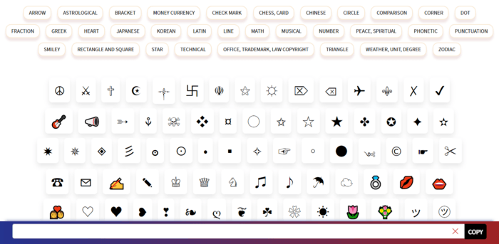Copy And Paste Symbols | A Listly List