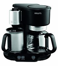 KRUPS KM310850 Latteccino 2-in-1 Coffee Maker with Professional Milk Frother, Black