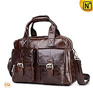 London Mens Brown Leather Tote Bag CW905703