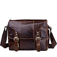Cwmalls Mens Medium Leather Briefcase Bag CW950702