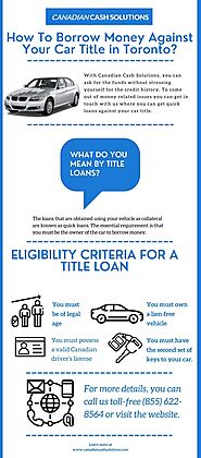Arrange quick money through Car Title Loans Toronto