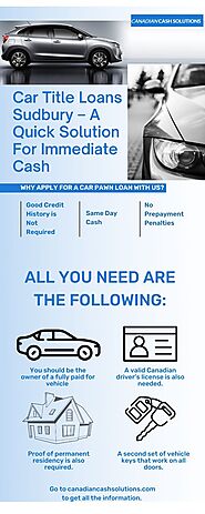With Car Title Loans Sudbury, you can get same day cash fast