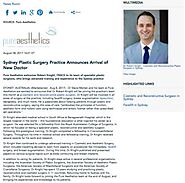 Sydney Plastic Surgery Practice Announces Arrival of New Doctor | Pure Aesthetics