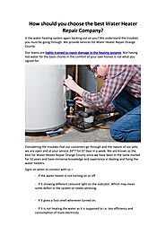 How should you choose the best Water Heater Repair Company? by residentialplumbing - Issuu