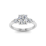 1 Ct Moissanite & .40 ctw Diamond Cherish Three Stone Engagement Ring