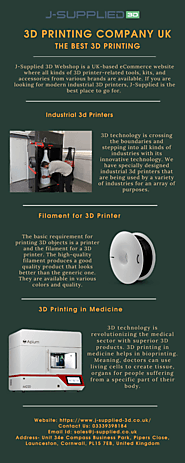 J-Supplied 3D Webshop - The Best 3D Printing Company