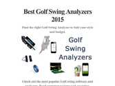 Best Golf Swing Analyzers 2015