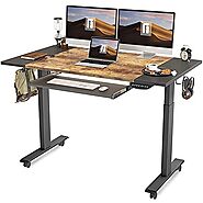 FEZIBO Dual Motor Height Adjustable Electric Standing Desk with Keyboard Tray