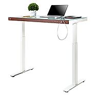 Seville Classics Airlift 48" Tempered Glass Electric Sit-Stand Desk Table
