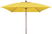 8 Rib Square Market Umbrellas - Bistro Tables & Bases