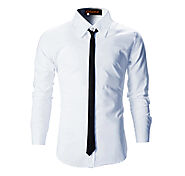 White Color Spread Collar Casual Shirt With Tie