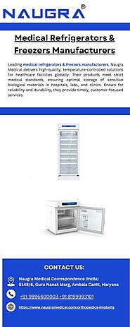 Medical Refrigerators & Freezers Manufacturers