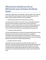 What criteria should you use to determine your customer feedback score