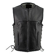 Men's Motorcycle Leather Vests and Ladies' Leather Vests