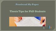 Thesis Tips for PhD Students