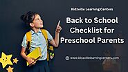 Back to School Checklist for Preschool Parents