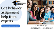 Behavior assignment help