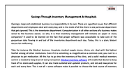 Decision Software Systems For Hospital Inventory Management