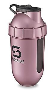 ShakeSphere Tumbler View Rose Gold/Black Logo