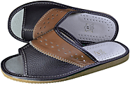Levi | Mens Open Toe Slippers - Reindeer Leather