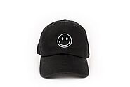 Black Smiley Face Hat | Black Baseball Cap - Rey to Z