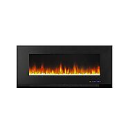 Amazon Basics Wall-Mounted Recessed Electric Fireplace - 42-Inch, Black