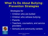 What to do about bullying: Prevention strategies