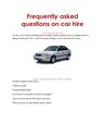 Frequently asked questions on car hire