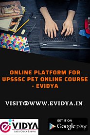 Online platform for UPSSSC PET online course – eVidya